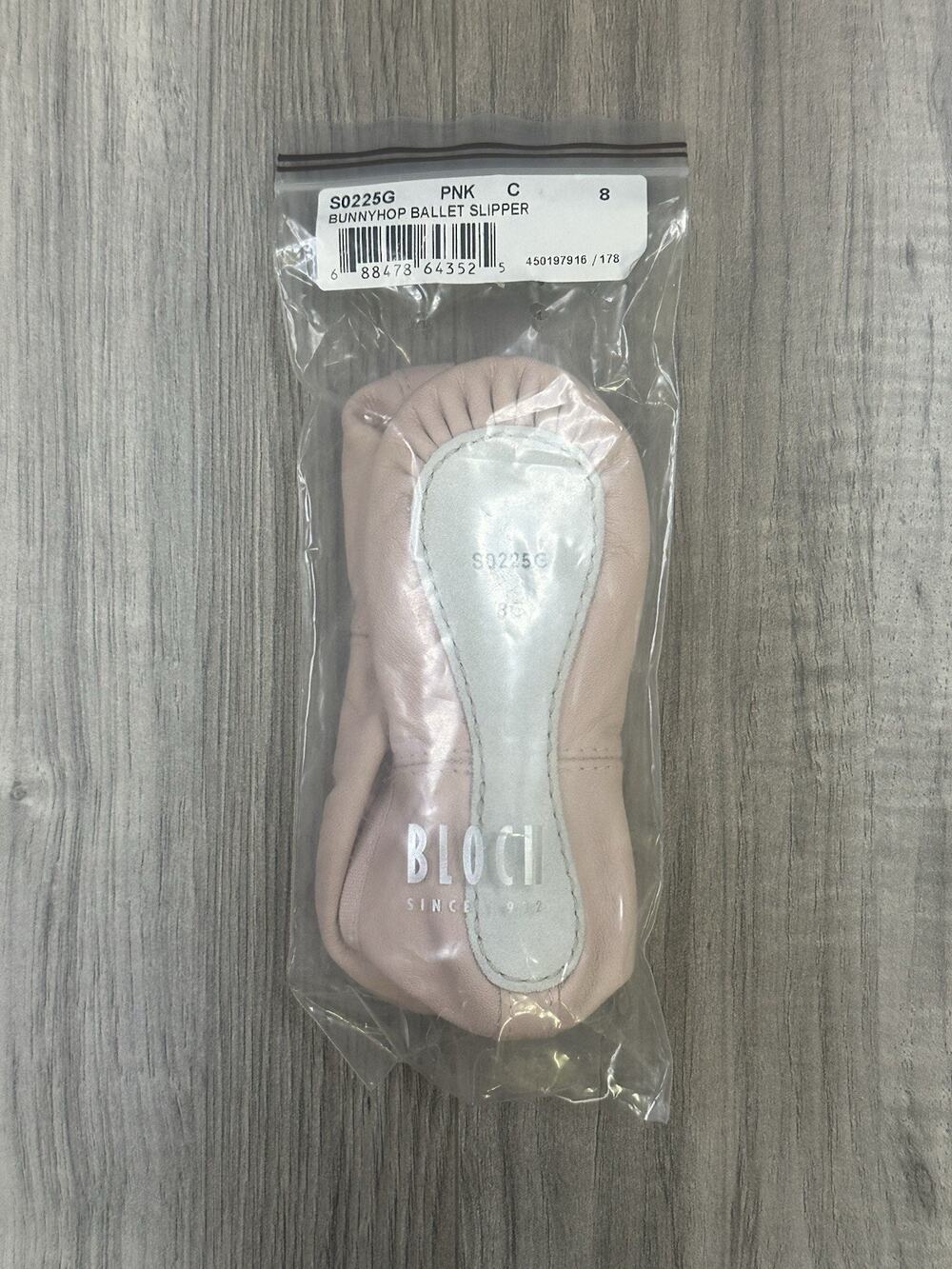 Bloch Bunnyhop S0225G Ballet Shoes Pink Leather Girls Size 8 Child NEW